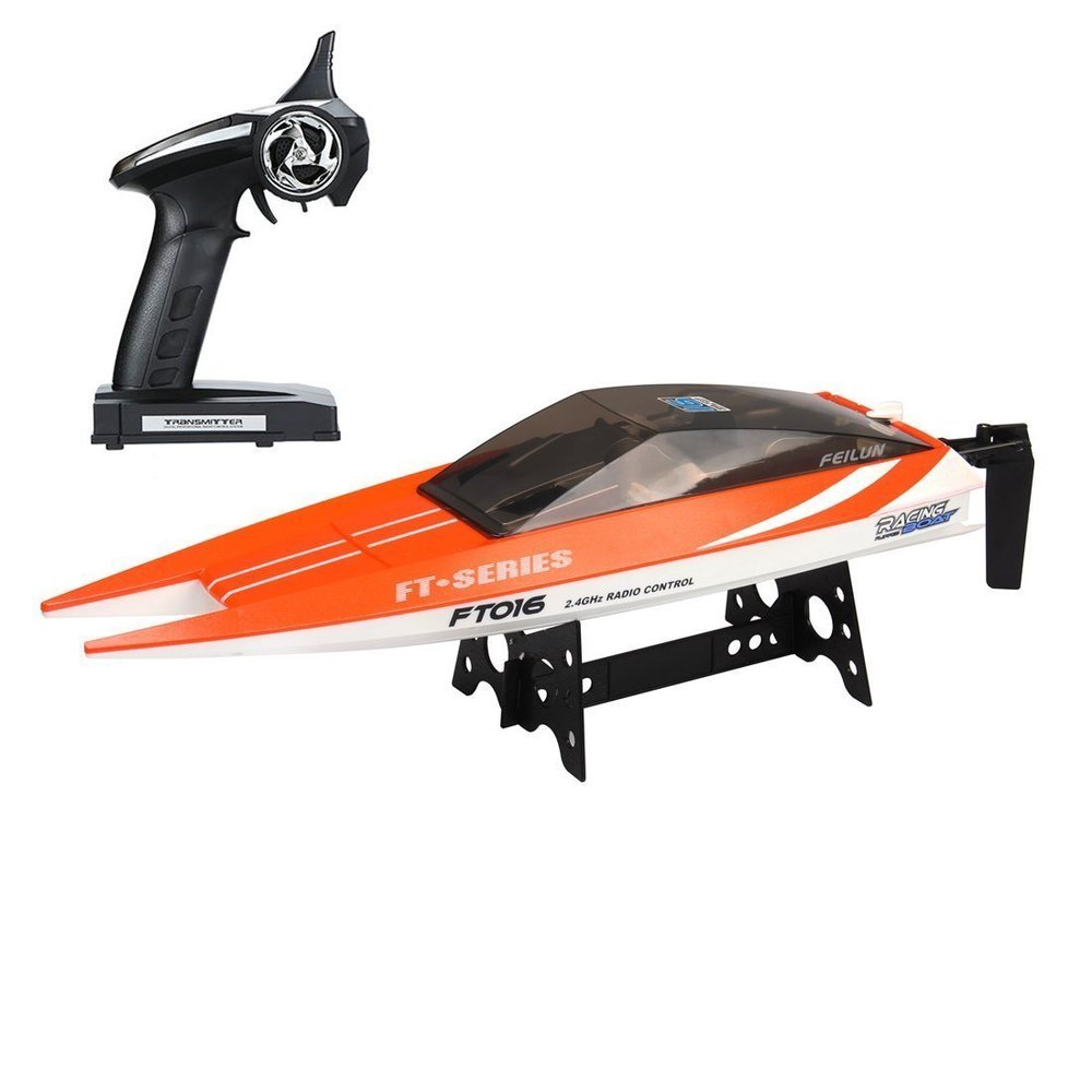 SOWOFA Boat FT016 Remote Control Boat Watercraft Large Racing High Speed 30KM/H Motor Water Cool Functions for Player Adult (Orange or Green)