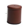 Leather Dice Cup Set Felt Lining Quiet Shaker with 5 Dot Dices for Farkle Yahtzee Games,Brown view 3