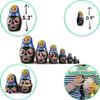 Nesting Babushka Dolls - Handmade Rose Hand-painted - Matruska Stacking 7 Dolls - Munecas rusas - Home Decor Decorations view 3