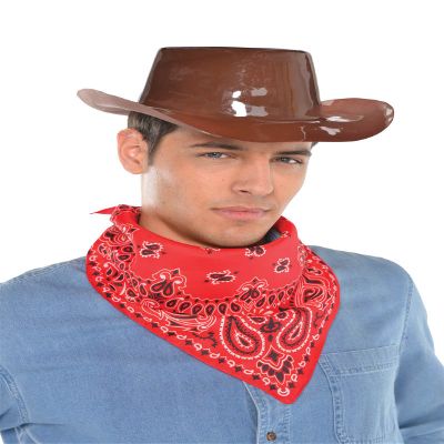 Amscan Vibrant Assorted Colors Western Bandanas - 20" x 20" (Pack of 10) - Comfortable Material, Classic & Stylish Design - Perfect for Events & Parties