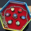 Anime Katekyo Reborn 7 Gemstone Vongola Family Rings Cosplay Accessories view 1