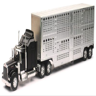1/32nd New Ray Kenworth W900 Pot Belly Livestock trailer