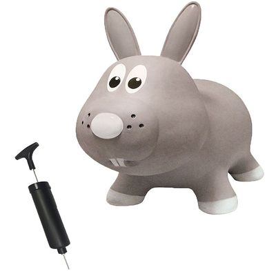 Farm Hoppers Award Winning Inflatable Toddler Safe Bouncing Grey Rabbit Plus Pump