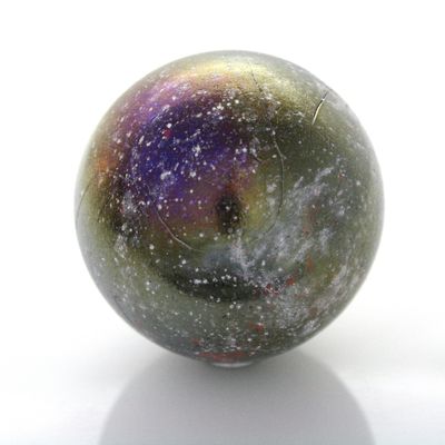 Mega Marble - Jupiter ToeBreaker - Jumbo 2 Inch Glass Marble with Stand Colors Vary
