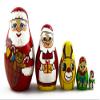 Matryoshka Matrioska Babuska Russian Nesting Wooden Doll Christmas Story Santa Claus Babooshka 5 Pc Stacking Hand Painting Beautiful Nested Matriosjka view 1