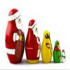 Matryoshka Matrioska Babuska Russian Nesting Wooden Doll Christmas Story Santa Claus Babooshka 5 Pc Stacking Hand Painting Beautiful Nested Matriosjka view 2