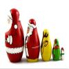 Matryoshka Matrioska Babuska Russian Nesting Wooden Doll Christmas Story Santa Claus Babooshka 5 Pc Stacking Hand Painting Beautiful Nested Matriosjka view 4