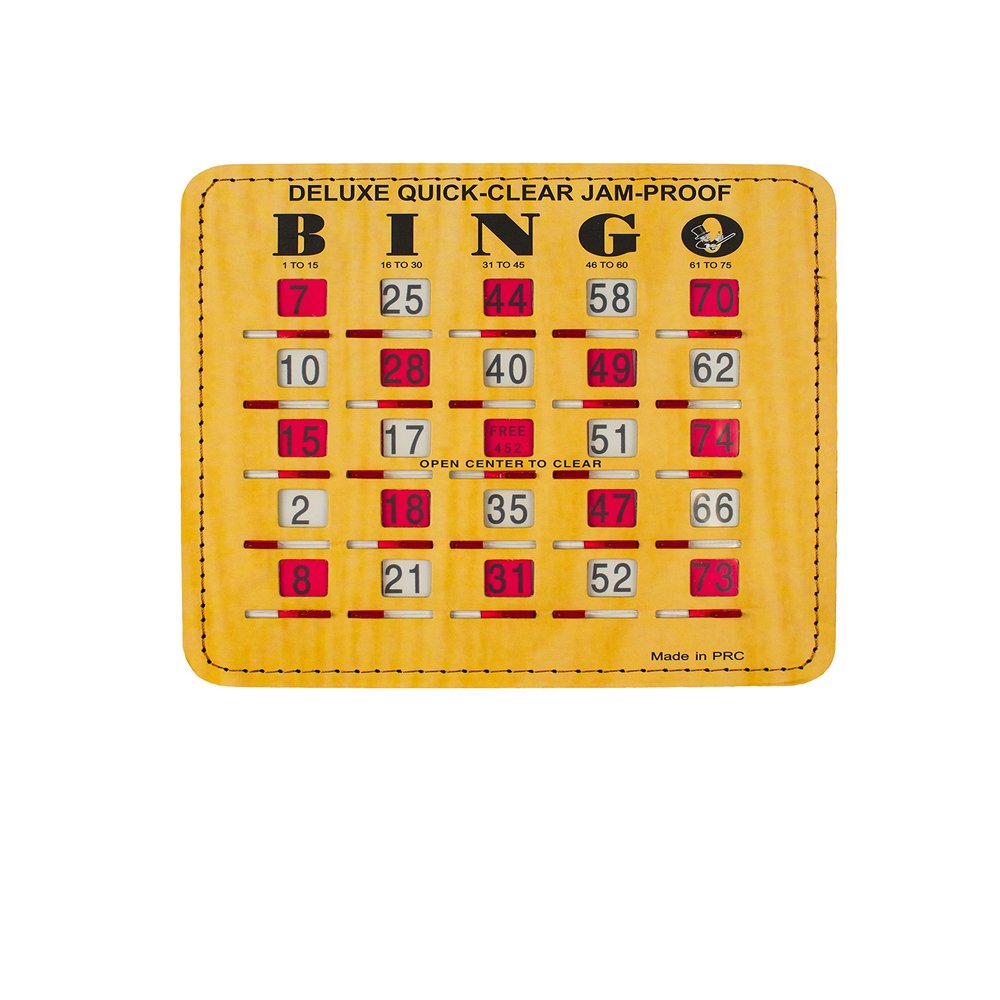 Deluxe Quick Clear Jam Proof Bingo Shutter Card, 50 Count
