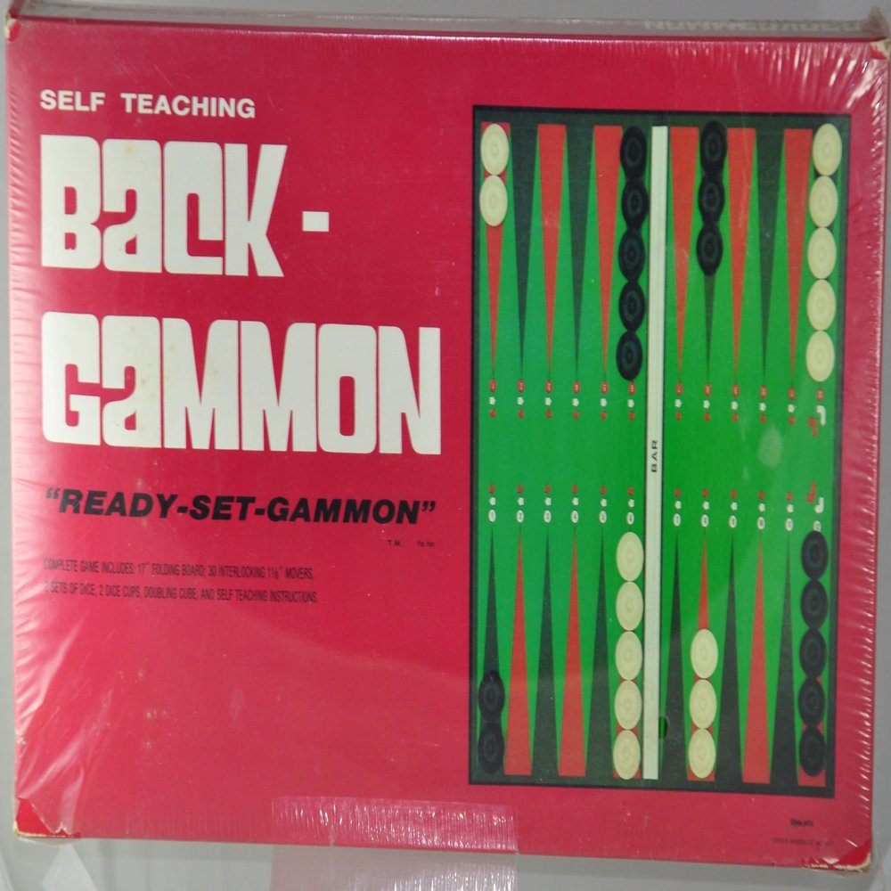 1977 Ready Set Gammon Self Teaching Backgammon Board Game