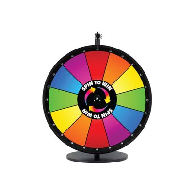 Spin to Win Table Stand Dry Erase Prize Wheel 18 Inch Desktop Spinning Game Wheel, Durable Wood Construction, Balanced for Fair Odds, Trade Show Raffle Event, Standard