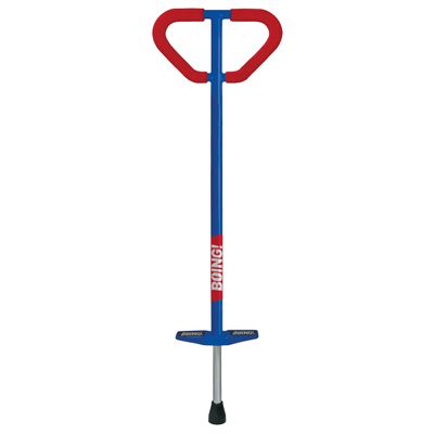 Geospace Jumparoo Boing! 'PRO' Medium Pogo Stick for Kids - Supports 60-100lbs Outdoor Toy for Boys and Girls Active Play for Balance, Coordination, Exercise & Fitness (Dark Blue with Red wrap)