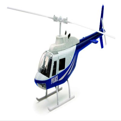 Bell 206 Helicopter Dark Blue and White Police Sky Pilot Series 1/34 Diecast Model by New Ray