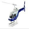 Bell 206 Helicopter Dark Blue and White Police Sky Pilot Series 1/34 Diecast Model by New Ray view 1