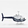 Bell 206 Helicopter Dark Blue and White Police Sky Pilot Series 1/34 Diecast Model by New Ray view 3