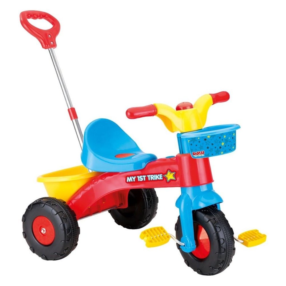 DOLU : My First Trike Bike - Colorful Kids Pedal Bike w/ Parental Control Handle Attachment, Durable & Safe, 55lb Capacity, Children & Toddlers Ages 2+