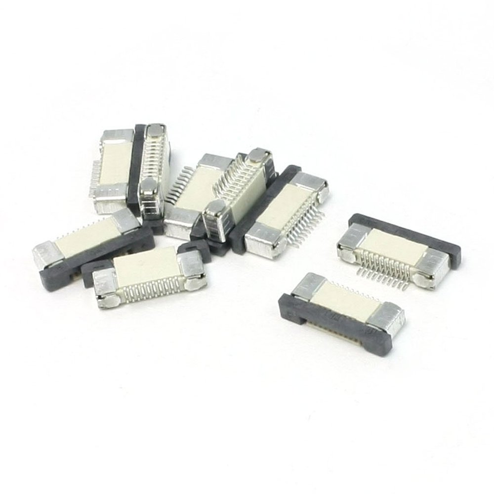 uxcell 10Pcs Single Row 0.5mm Pitch 10Pin FPC FFC Connector for I/O Socket