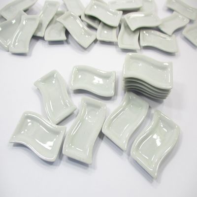10 White Ceramic Breakfast Serving Tray Plate Dollhouse Miniatures Supply 13401