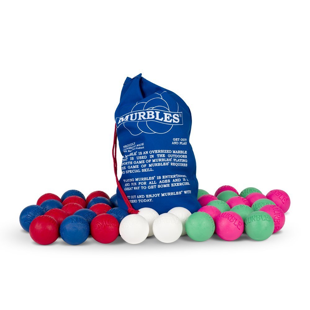 Large Activity 16 Players Murble Set, (Red & Blue, Lt. Green, Pink, 3 inch Dia. Balls, Ages 9-Adult)