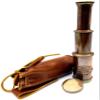Nautical Brass Spyglass Telescope with Leather case. J. Scott Polish view 1