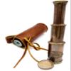 Nautical Brass Spyglass Telescope with Leather case. J. Scott Polish view 4