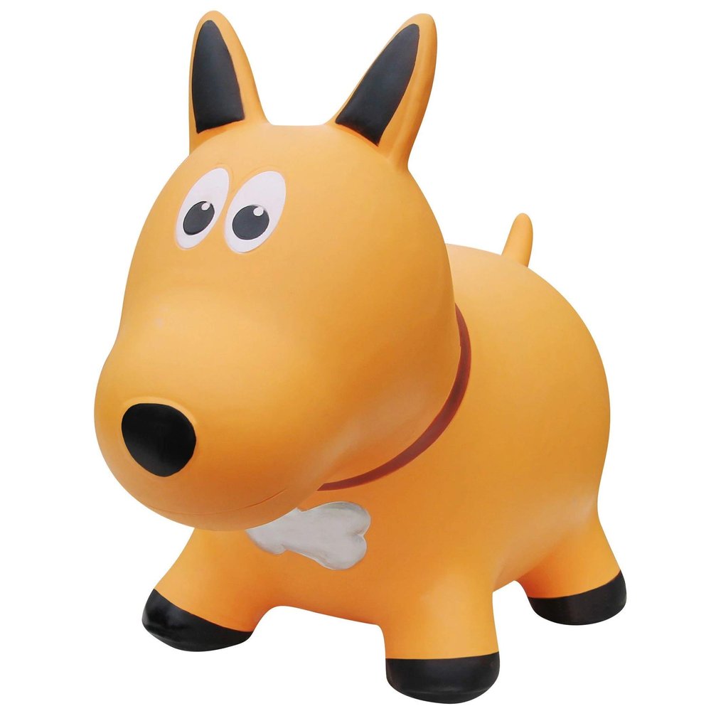Farm Hoppers Award Winning Inflatable Toddler Safe Bouncing Yellow Dog Plus Pump