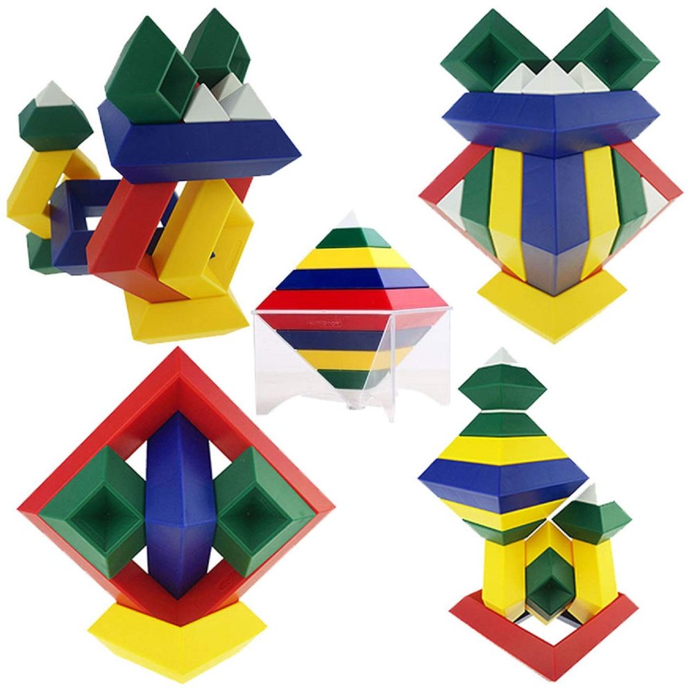 KUTOI Pyramid Stacking Toy Building Blocks 3D Puzzle Brain Teasers for Kids and Adults-Creative Preschool Learning Activities- Toddler Building Toys, Kids Blocks for 3 Year Old Boys & Girls