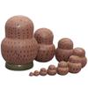 Moonmo 10pcs Brown Owl Handmade Wooden Russian Nesting Dolls Matryoshka Dolls Set view 3