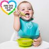 EVLA'S Baby Feeding Set, Baby Led Weaning Supplies, Adjustable Silicone Bibs, Divided Plate, Suction Bowl with Lid, Soft Spoons for Babies or Toddlers, Baby Registry must have!(Blue and Green) view 2