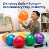 Bedwina Knobby Balls - (Pack of 6) Bulk 7 Inch Sensory and Spiky Massage Stress Balls for Toddlers, with Pump, Fun & Bouncy for Toddler, Kids Party Favors, Stocking Stuffers view 2