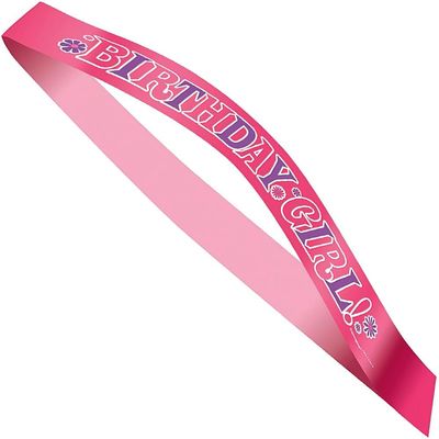 Pink "Birthday Girl!" Satin Sash - 1 Count - Elegant Celebration Accessory For Parties & Events