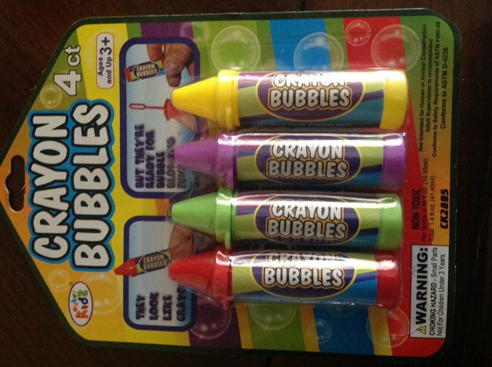 Crayon Bubbles Non-toxic Bubbles 4pack Party Bubbles