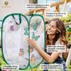 SunGrow Foldable Butterfly Habitat, 24" Butterfly Cage for Caterpillars, Create Farm, Enclosure for Breeding Soldier Fly, Ladybug, Dragonfly, or Housefly for Chicken and Reptile Feed, Green view 3