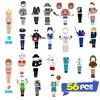 SpriteGru 56 PCS Magnetic Dress-up Pretend Play Doll Set with 21 Occupations Jobs, Perfect for Preschool Learning view 2