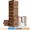 GoSports Giant Wooden Toppling Tower Includes Bonus Rules with Gameboard Made from Premium Brown Stained Blocks view 1