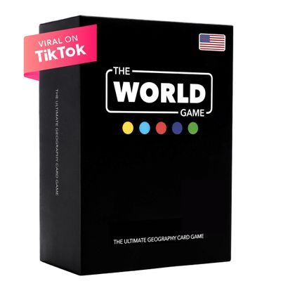 The World Game - Geography Card Game - Educational Games for Kids, Family and Adults - Cool Learning Gift Idea for Teenage Boys & Girls 8-12 with Map