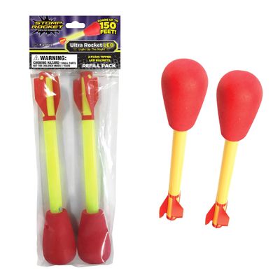 Stomp Rocket Ultra LED Rocket Refills, 2 Rockets - Replacement LED Foam-Tipped Rockets for Kids - Fun Backyard & Outdoor Kids Toys Gifts for Boys & Girls