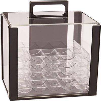 Brybelly Acrylic Poker Chip Carrier (1000-Count) with Chip Trays