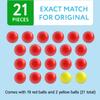 Impresa Replacement Marbles - Compatible with Hungry Hungry Hippos - 21 Pieces, 19 Red & 2 Yellow Balls - Game Marbles view 3