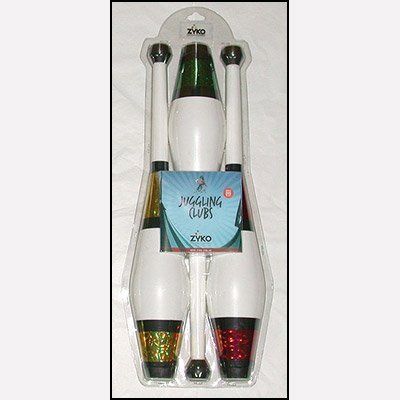 Bazar De Magia Juggling Set (3 Decorated Clubs and DVD) - Assorted Colors