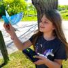 MUKIKIM eBird Blue Pigeon - Flying RC Bird Toy for Kids. Indoor/Outdoor Remote Control Bionic Flapping Wings Bird Helicopter. USB Recharging view 2