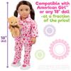 4pc Red & Pink Heart PJ Doll Outfit w Teddy Bear- 18" Doll Clothes & Accessories Compatible w American Girl Dolls- Set Includes Cozy Pajama Top & Bottom, Slippers, & Plush Toy- Gift Set for Girls view 4