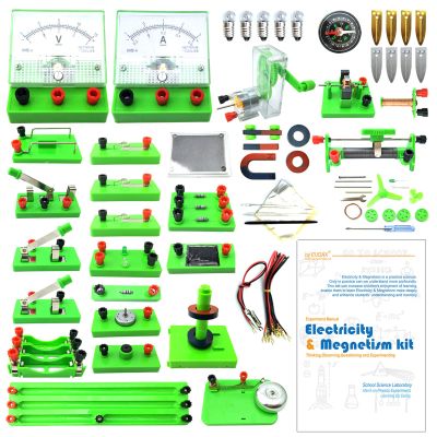 EUDAX School Physics Labs Basic Electricity Discovery Circuit and Magnetism Experiment kits for High School Students Electromagnetism Elementary Electronics