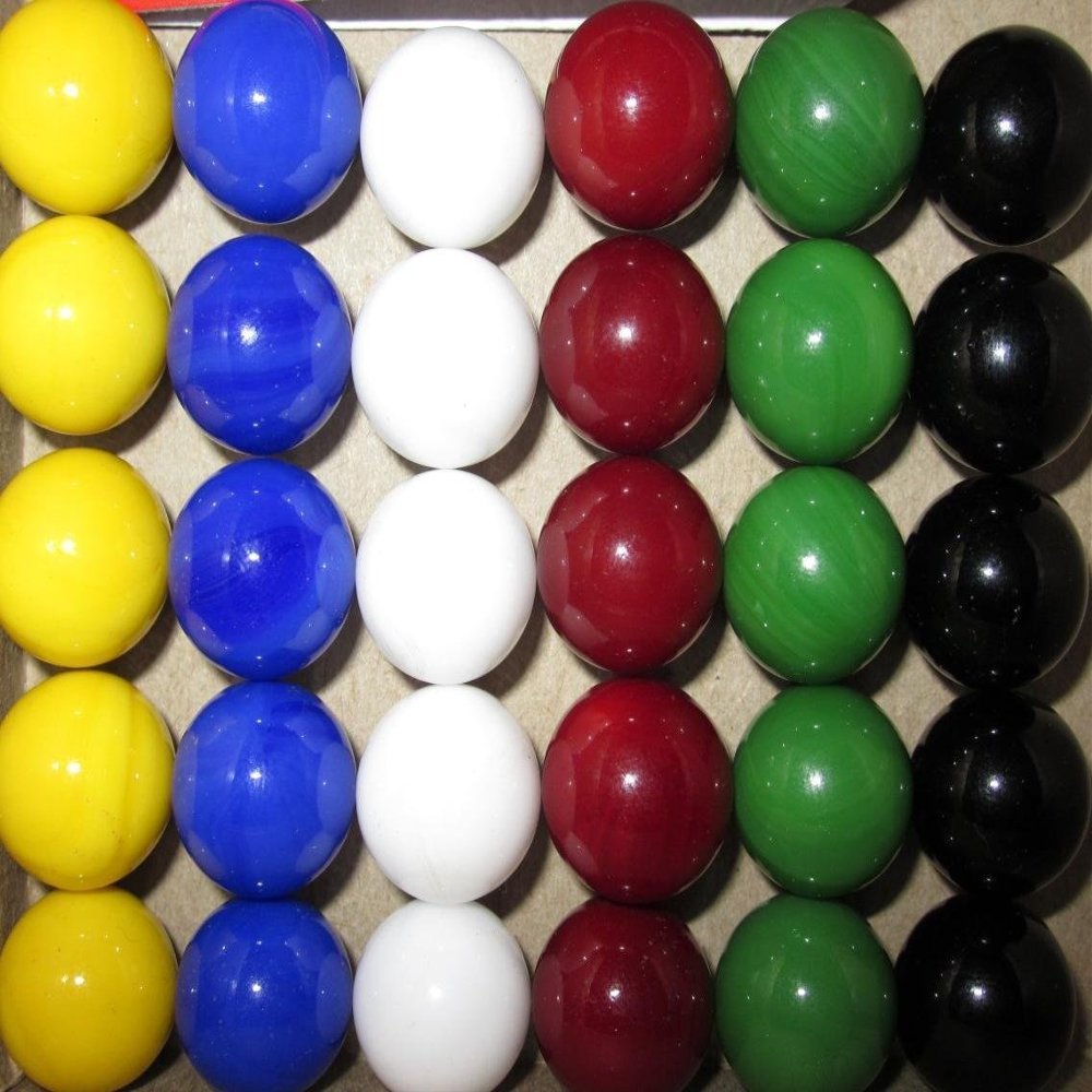 Big Game 30 Solid Color Replacement Marbles Wahoo Aggravation, Dirty Marbles Board Game 14mm Glass 9/16"