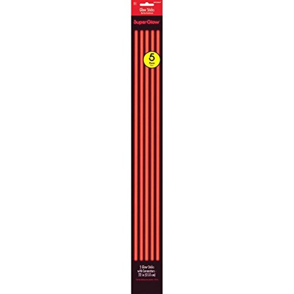 Amscan 310098.103 Red Glow Sticks, 5ct