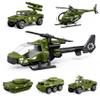 Die-cast Military Army Vehicles, 6 Pack Alloy Metal Toy Models Set - Tank, Helicopter, Panzer, Anti-Aircraft Vehicle, Gifts for Kids Boys Age 6 7 8 9 (1:87 Scale) view 1