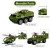Die-cast Military Army Vehicles, 6 Pack Alloy Metal Toy Models Set - Tank, Helicopter, Panzer, Anti-Aircraft Vehicle, Gifts for Kids Boys Age 6 7 8 9 (1:87 Scale) view 4