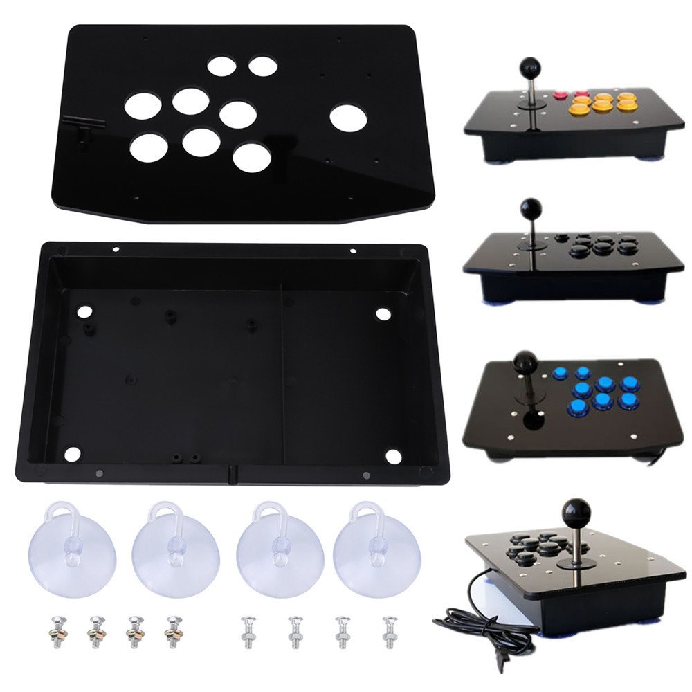 DIY Arcade Kits, Asixx Black Acrylic Panel and Case DIY Set Kits Replacement for Arcade Game Support PC Desktop , Laptop XP, W7, W8