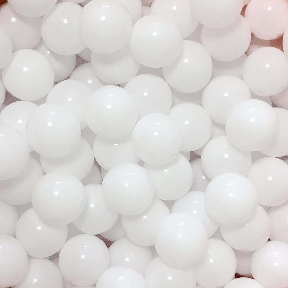 MoonxHome Ball Pit Balls for Toddlers, BPA Free Crush Proof Plastic Toy Balls for Ball Pit, Children's Pool Water Toys, Ideal Gift for Christmas Balls for Play Tent 2.15 Inch Pack of 100 Pure White
