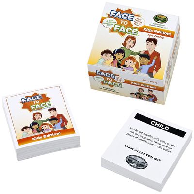 Harvest Time Partners Face to Face Kids Edition - Conversation Starters to Improve Communication Between Kids, Parents, and Teachers, 96 Scenario Cards, Ages 7+