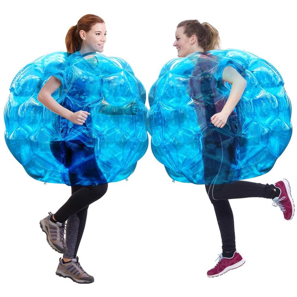 Theefun 2 Pack Bumper Balls: 36-inch Inflatable Sumo Ball Durable PVC Body Bubble Soccer - Giant Human Hamster Knocker Body Zorb Ball for Kids and Adults Physical Outdoor Toys, Blue
